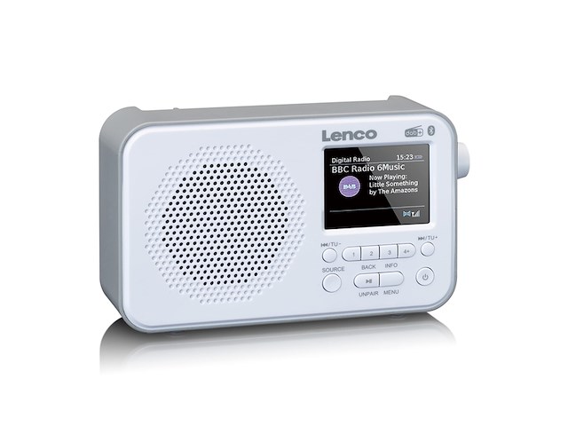 Lenco pdr036wh dab en fm radio met bluetooth wit - afbeelding 2 van  5