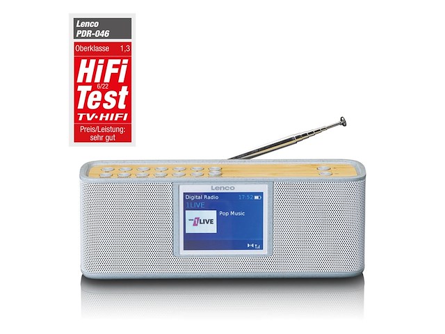 Lenco pdr046gy draagbare dab+ radio met bluetooth grijs - afbeelding 2 van  5