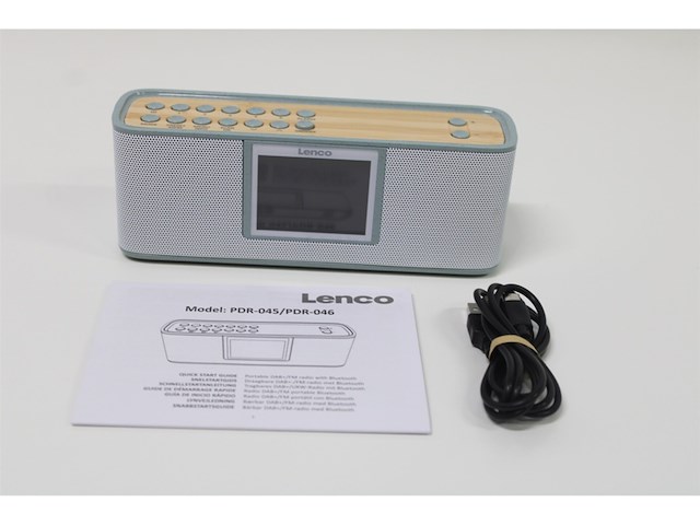 Lenco pdr046gy eco dab radio met bluetooth wit/bamboe - afbeelding 4 van  4