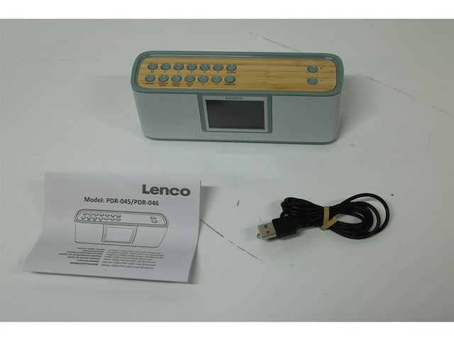 Lenco pdr046gy eco dab radio met bluetooth wit/bamboe - afbeelding 5 van  5