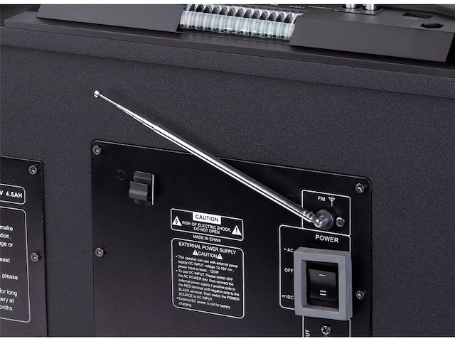 Lenco pmx 150 pa systeem met batterij dj mixer lichteffecten bluetooth usb zwart - afbeelding 3 van  5