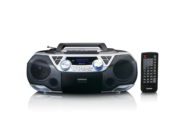 Lenco scd-720 boombox dab+ bluetooth 5.0 toploader cd/mp3-speler cassettedeck zilver - afbeelding 2 van  5