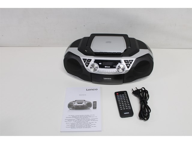 Lenco scd720 boombox dab+ bluetooth cd/mp3speler fm radio zilver - afbeelding 4 van  4