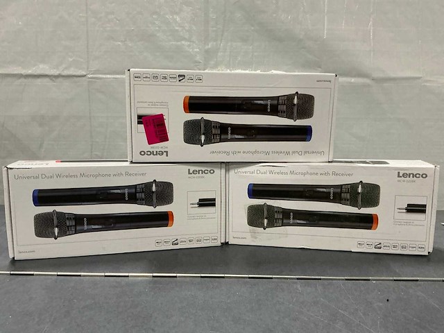 Lenco set van 2 draadloze microfoons microfoon (3x) - afbeelding 3 van  4