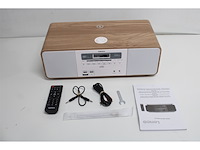 Lenco stereo dab+/fmradio cd 2 usb bluetooth qi hout/wit - afbeelding 2 van  2