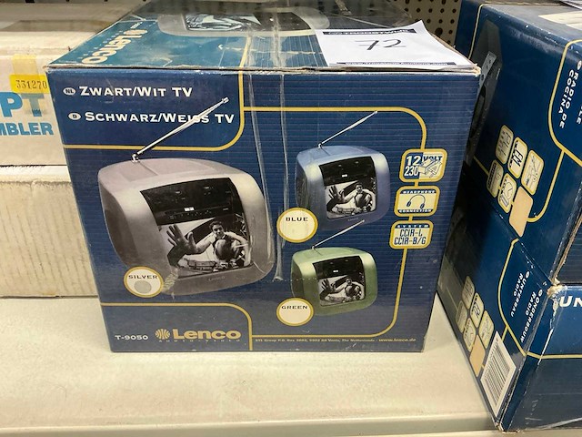 Lenco t-9050 zwart-wit tv - afbeelding 2 van  3