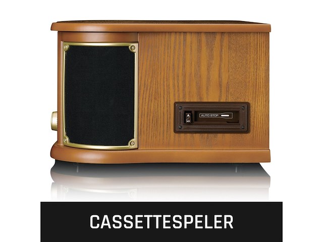Lenco tcd-2551wd classic phono retro platenspeler hout - afbeelding 2 van  5