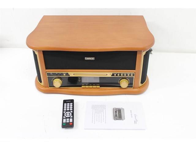 Lenco tcd 2571 platenspeler bluetooth luidspreker dab+ radio cd speler cassettedek hout - afbeelding 4 van  4