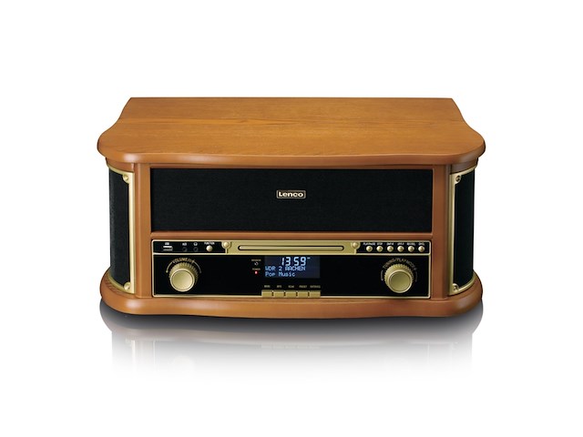 Lenco tcd-2571 platenspeler met luidspreker dab+ radio cd-speler hout - afbeelding 2 van  4