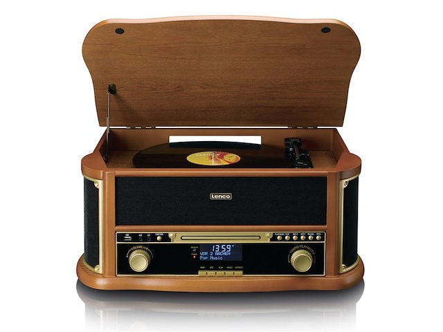 Lenco tcd-2571 platenspeler met luidspreker dab+ radio cd-speler hout - afbeelding 4 van  4