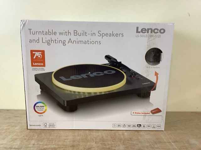 Lenco v2 ls-50ledbk cd- & platenspeler - afbeelding 2 van  6