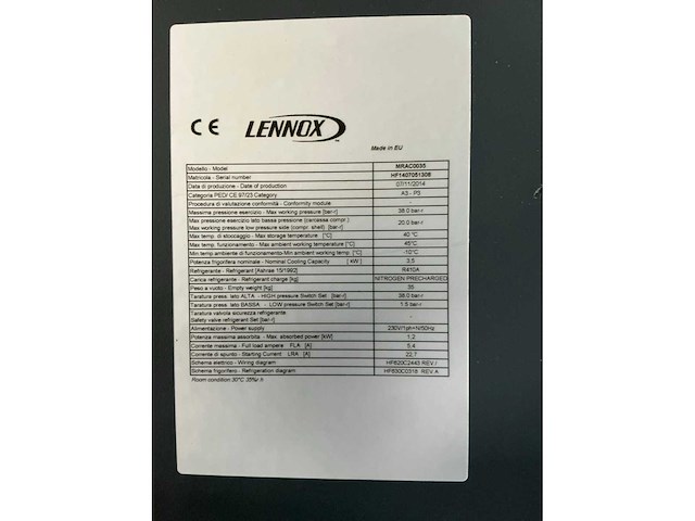 Lennox mrac rack cooler - afbeelding 2 van  2