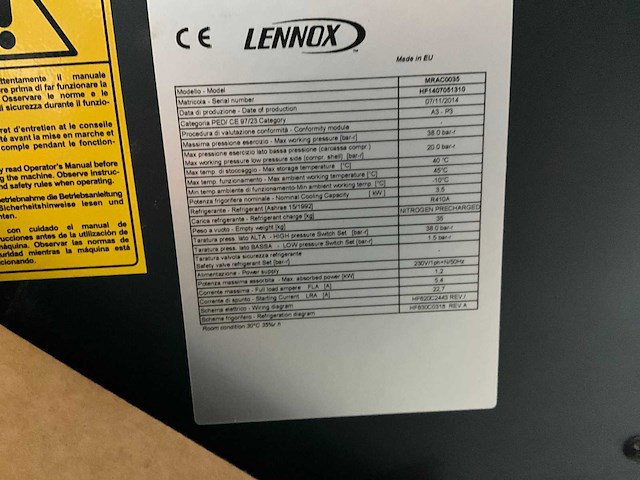 Lennox mrac0035 condensor - afbeelding 5 van  6