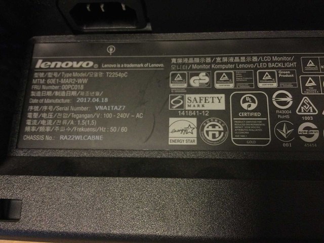 Lenova/thinkvision monitoren (7x) - afbeelding 3 van  4