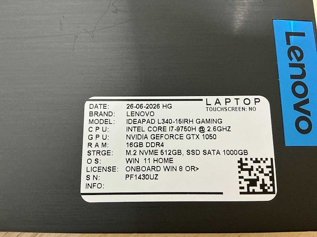 Lenovo - ideapad l340-15irh gaming(i7) - laptop - afbeelding 9 van  9