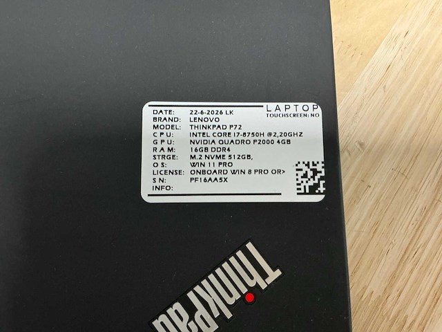 Lenovo - thinkpad p72(i7) - laptop - afbeelding 8 van  8
