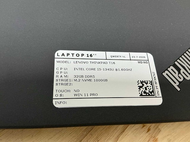 Lenovo - thinkpad t16(i5-gen13) - laptops - afbeelding 7 van  7