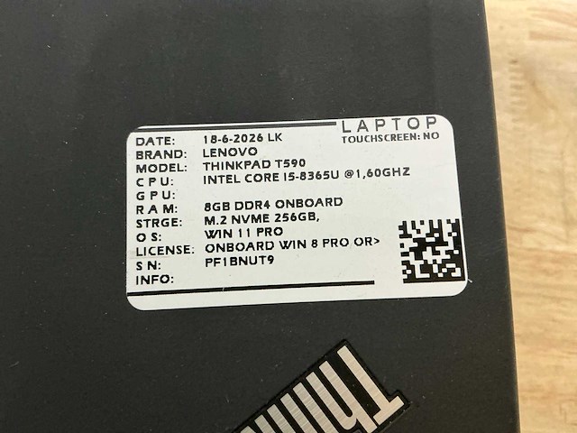Lenovo - thinkpad t590 - laptop (4x) - afbeelding 9 van  11