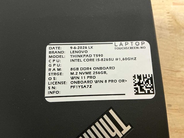 Lenovo - thinkpad t590 - laptop (4x) - afbeelding 10 van  11