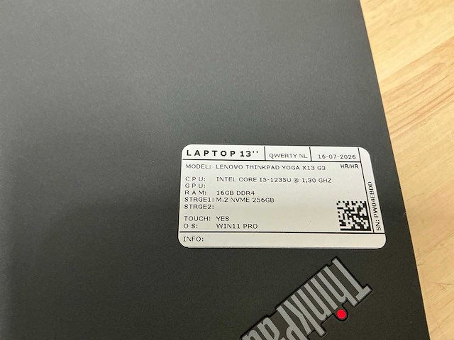 Lenovo - thinkpad x13 yoga gen3(i5-gen12) - laptop - afbeelding 8 van  9