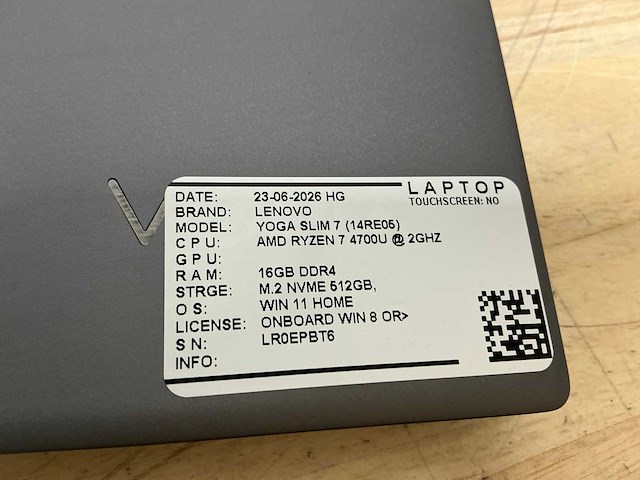 Lenovo - yoga slim 7(ryzen7) - laptop - afbeelding 9 van  10