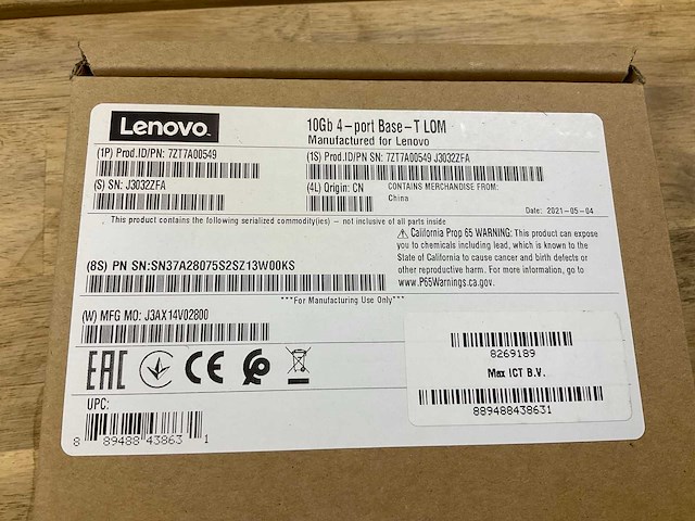 Lenovo 10gb 4 port base-t lom - afbeelding 2 van  2