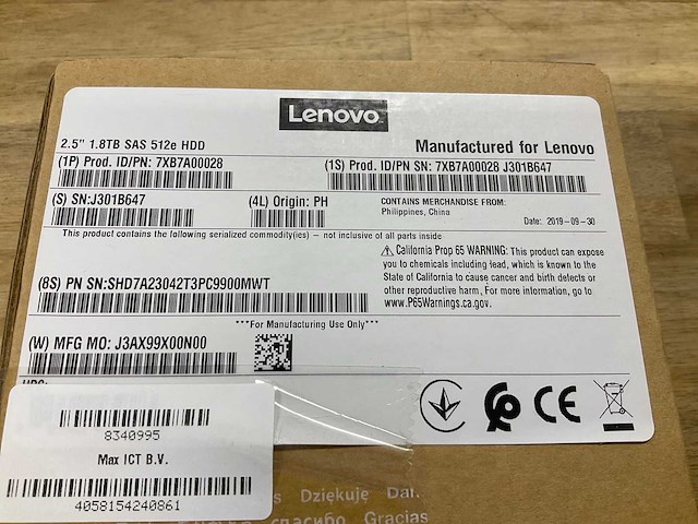 Lenovo 2.5” 1.8tb sas 512e hdd - afbeelding 2 van  2