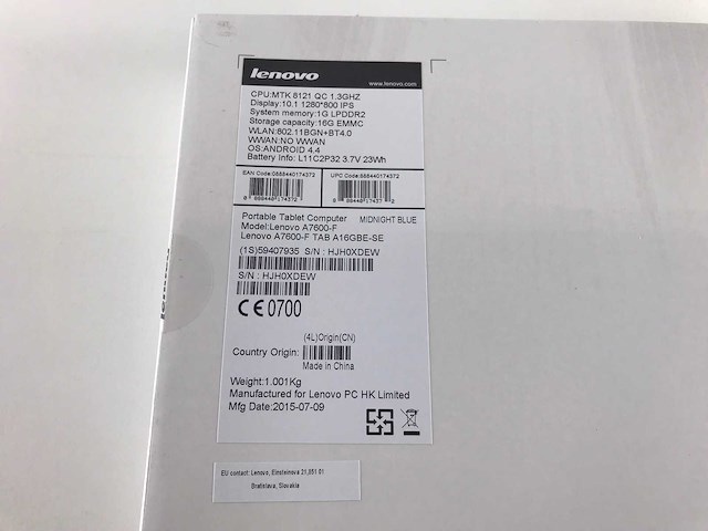 Lenovo a7600f tablets - 16 gb - dark blue (new) (4x) - afbeelding 4 van  4