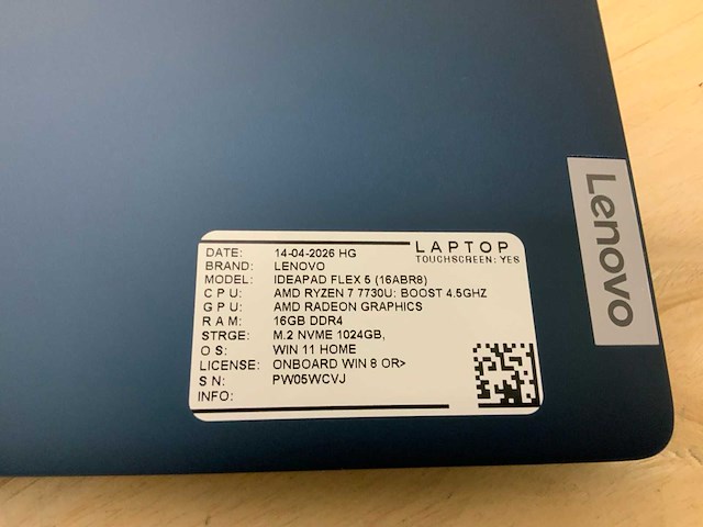 Lenovo ideapad flex 5 (ryzen7) laptop - afbeelding 9 van  10
