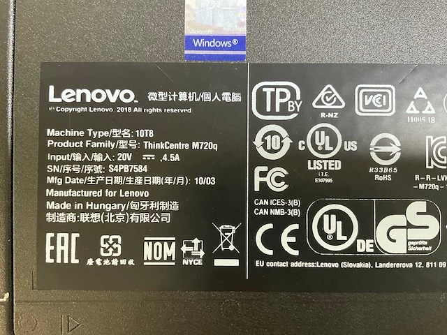 Lenovo m720q, core(tm) i5 9th gen, 16 gb ram (2x8gb), 256 gb ssd mini desktops (2x) - afbeelding 6 van  7