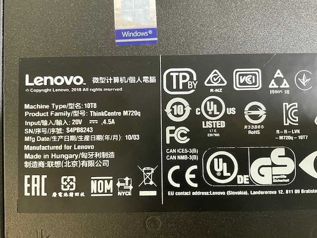 Lenovo m720q, core(tm) i5 9th gen, 16 gb ram (2x8gb), 256 gb ssd mini desktops (2x) - afbeelding 7 van  7