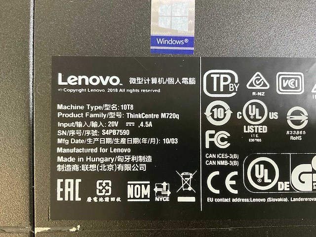 Lenovo m720q, core(tm) i5 9th gen, 16 gb ram (2x8gb), 256 gb ssd mini desktops (2x) - afbeelding 6 van  6