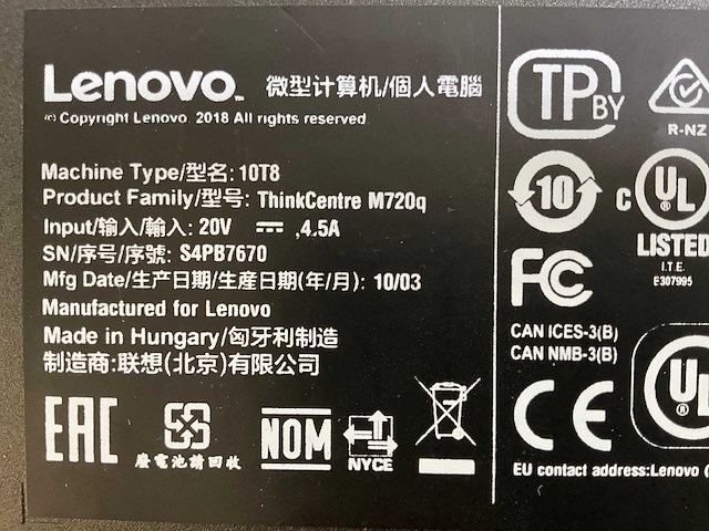 Lenovo m720q, core(tm) i5 9th gen, 16 gb ram (2x8gb), 256 gb ssd mini desktops (2x) - afbeelding 6 van  7