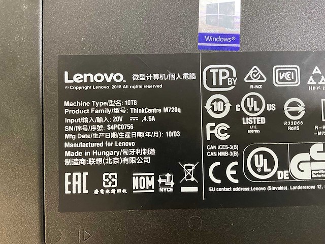 Lenovo m720q, core(tm) i5 9th gen, 16 gb ram (2x8gb), 256 gb ssd mini desktops (2x) - afbeelding 6 van  7