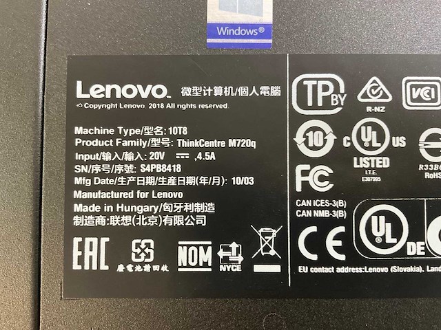 Lenovo m720q, core(tm) i5 9th gen, 16 gb ram (2x8gb), 256 gb ssd mini desktops (2x) - afbeelding 7 van  7