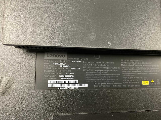 Lenovo (p27h-20) 27”, 2560x1440 (qhd) ips monitor - afbeelding 6 van  6