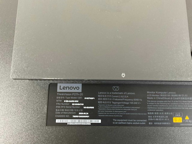 Lenovo (p27h-20) 27”, 2560x1440 (qhd) ips monitor - afbeelding 6 van  6
