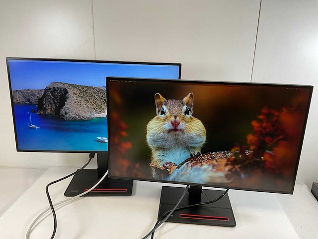 Lenovo (p27h-20) 27”, 2560x1440 (qhd) ips monitors (2x) - afbeelding 1 van  4