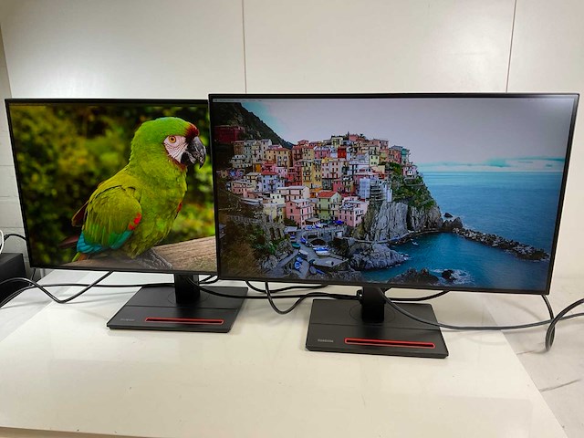 Lenovo (p27h-20) 27”, 2560x1440 (qhd) ips monitors (2x) - afbeelding 1 van  2
