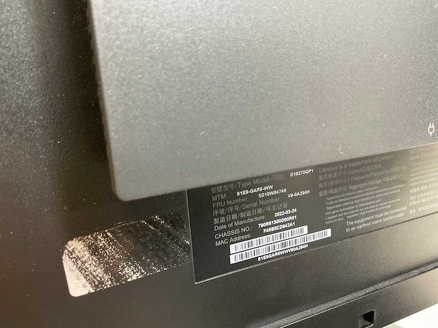 Lenovo (p27h-20) 27”, 2560x1440 (qhd) ips monitors (2x) - afbeelding 7 van  7
