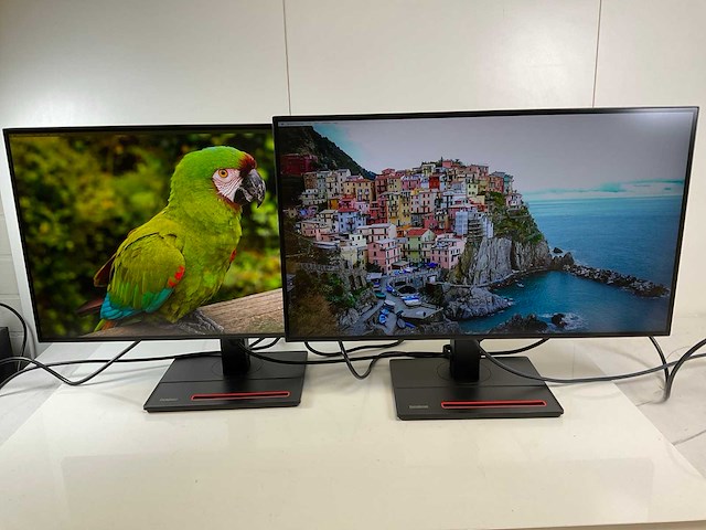 Lenovo (p27h-20) 27”, 2560x1440 (qhd) ips monitors (2x) - afbeelding 1 van  4