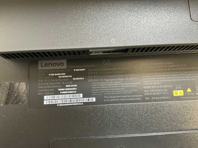 Lenovo (p27h-20) 27”, 2560x1440 (qhd) ips monitors (2x) - afbeelding 4 van  13