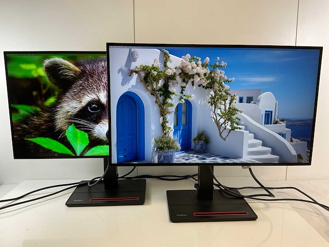 Lenovo (p27h-20) 27”, 2560x1440 (qhd) ips monitors (2x) - afbeelding 1 van  7