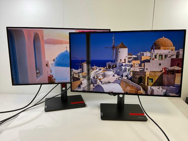 Lenovo (p27h-30) 27”, 2560x1440 (qhd) ips monitors (2x) - afbeelding 1 van  6