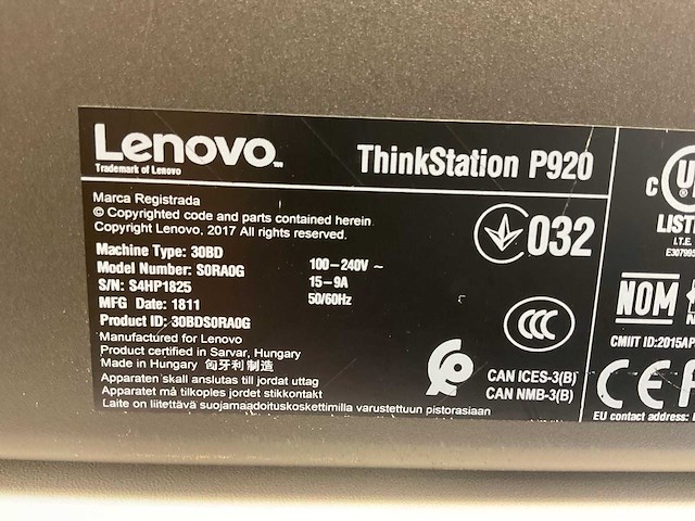 Lenovo p920, 2x xeon(r) gold 6154, 192 gb ram (12x16gb), 1 tb nvme, nvidia quadro p1000 4 gb workstation - afbeelding 7 van  7