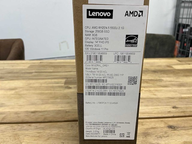 Lenovo thinkbook 14 g3 acl mineral grey - afbeelding 3 van  4