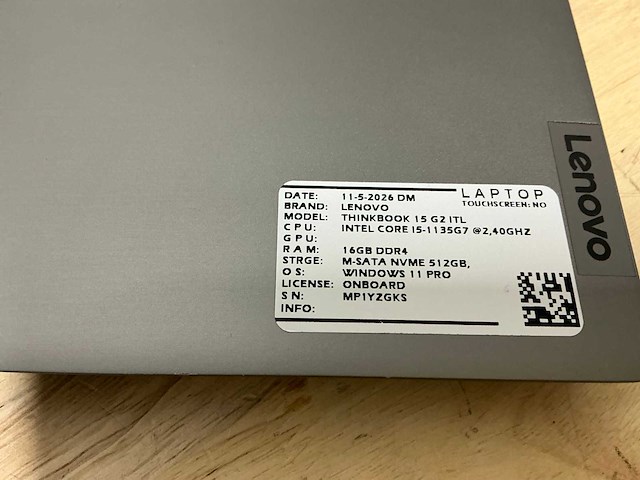 Lenovo thinkbook 15 g2 itl laptop - afbeelding 7 van  7