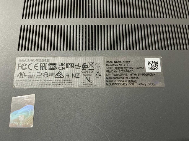 Lenovo thinkbook 16 g6 irl laptop - afbeelding 5 van  5