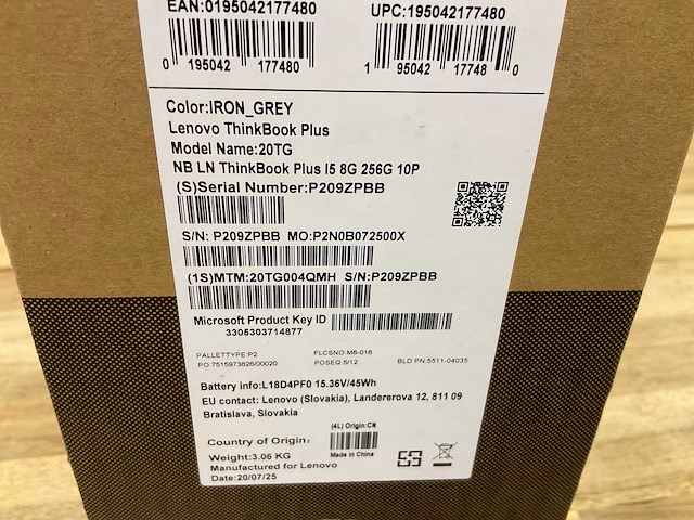 Lenovo thinkbook plus 20tg laptop - afbeelding 4 van  4