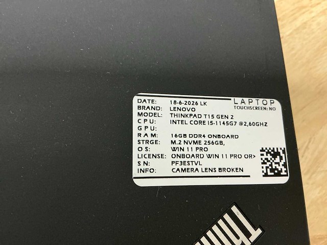 Lenovo thinkbook t15 gen2(i5-gen11) laptop (2x) - afbeelding 8 van  9